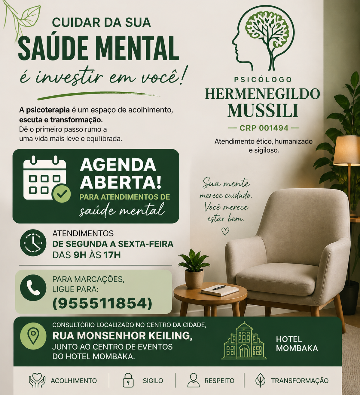 Dr Hermenegildo Mussili - Benguela - Psicoterapia