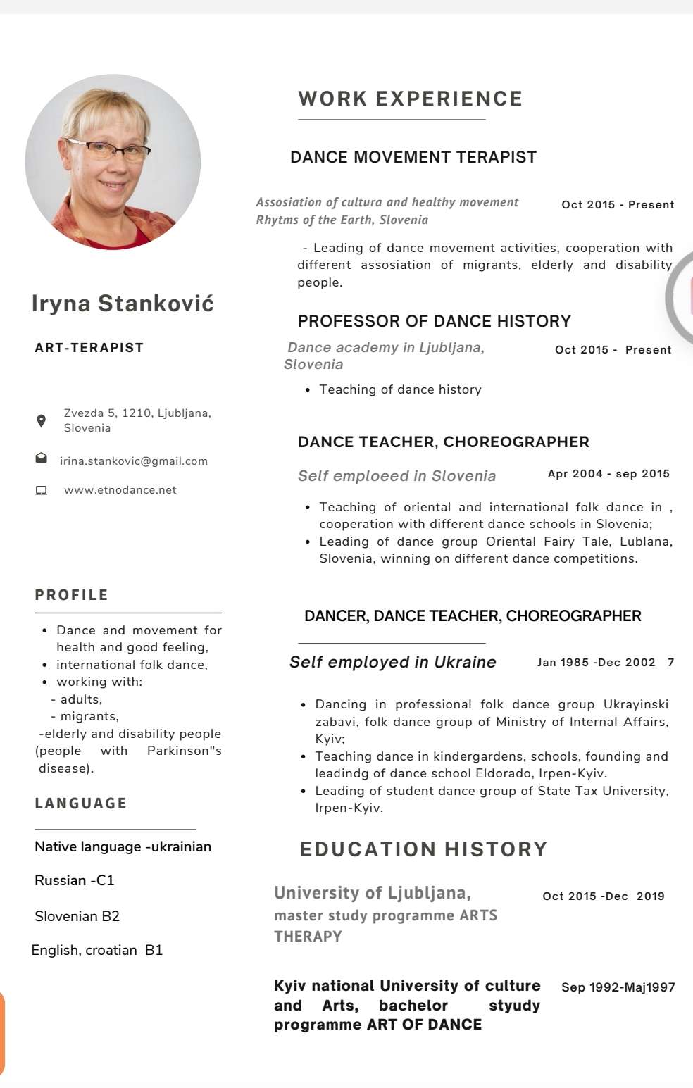 Irina Stankovic - Wien - Tap Dance Lessons