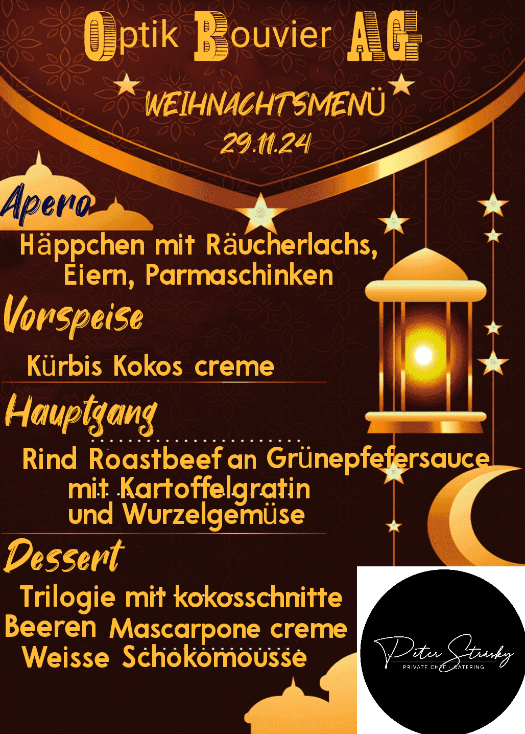 Peter Strásky Private Chef-Catering - Thun - Eventplanung