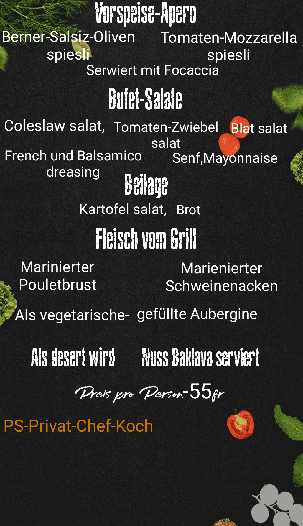 Peter Strásky Private Chef-Catering - Thun - Wohltätigkeitsveranstaltung