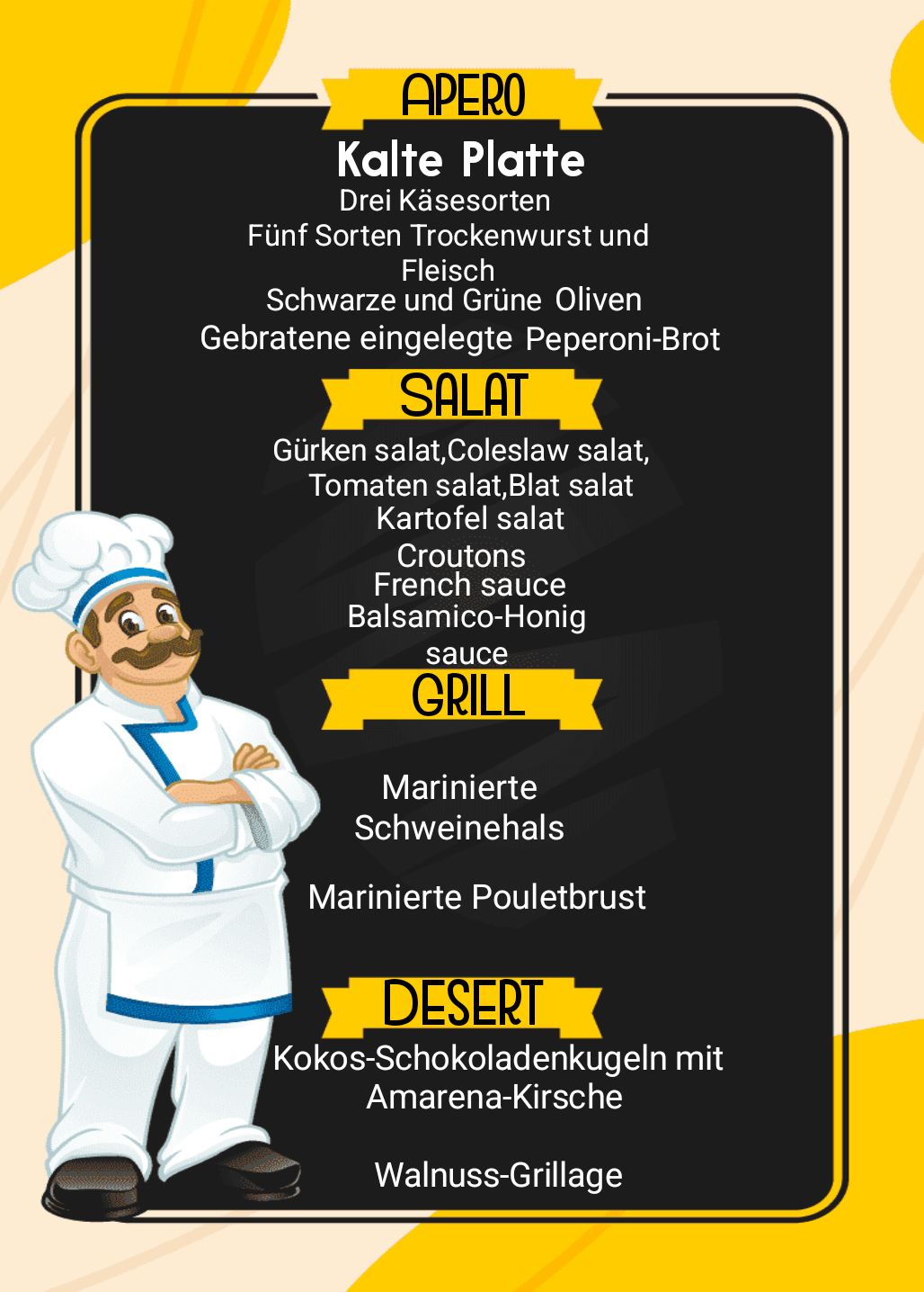 Peter Strásky Private Chef-Catering - Thun - Betriebsfeier