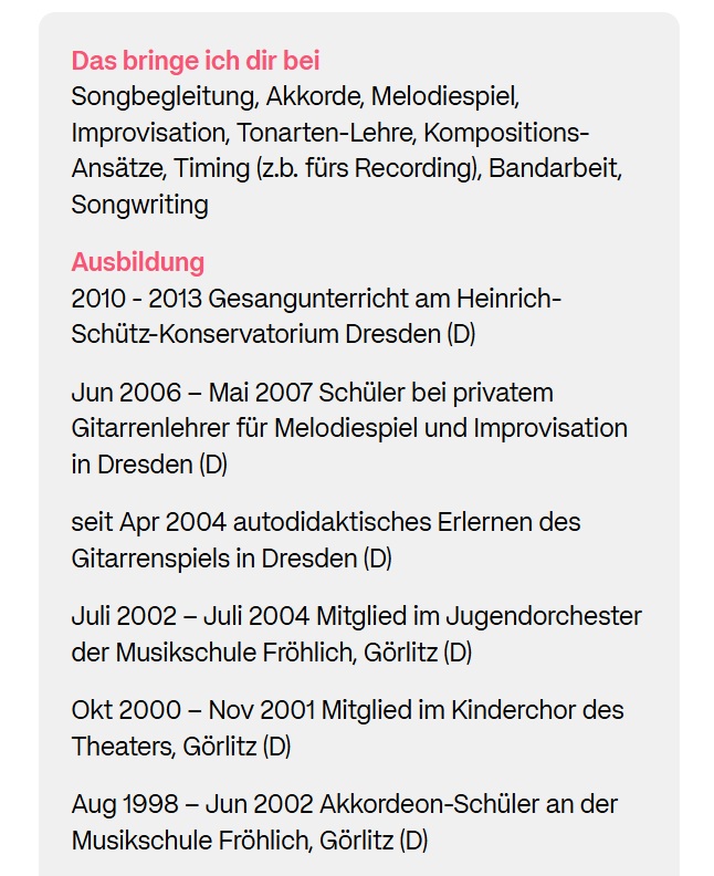 Johnethen Fuchs - Winterthur - Cours de théorie musicale