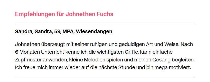 Johnethen Fuchs - Winterthur - Cours de harpe
