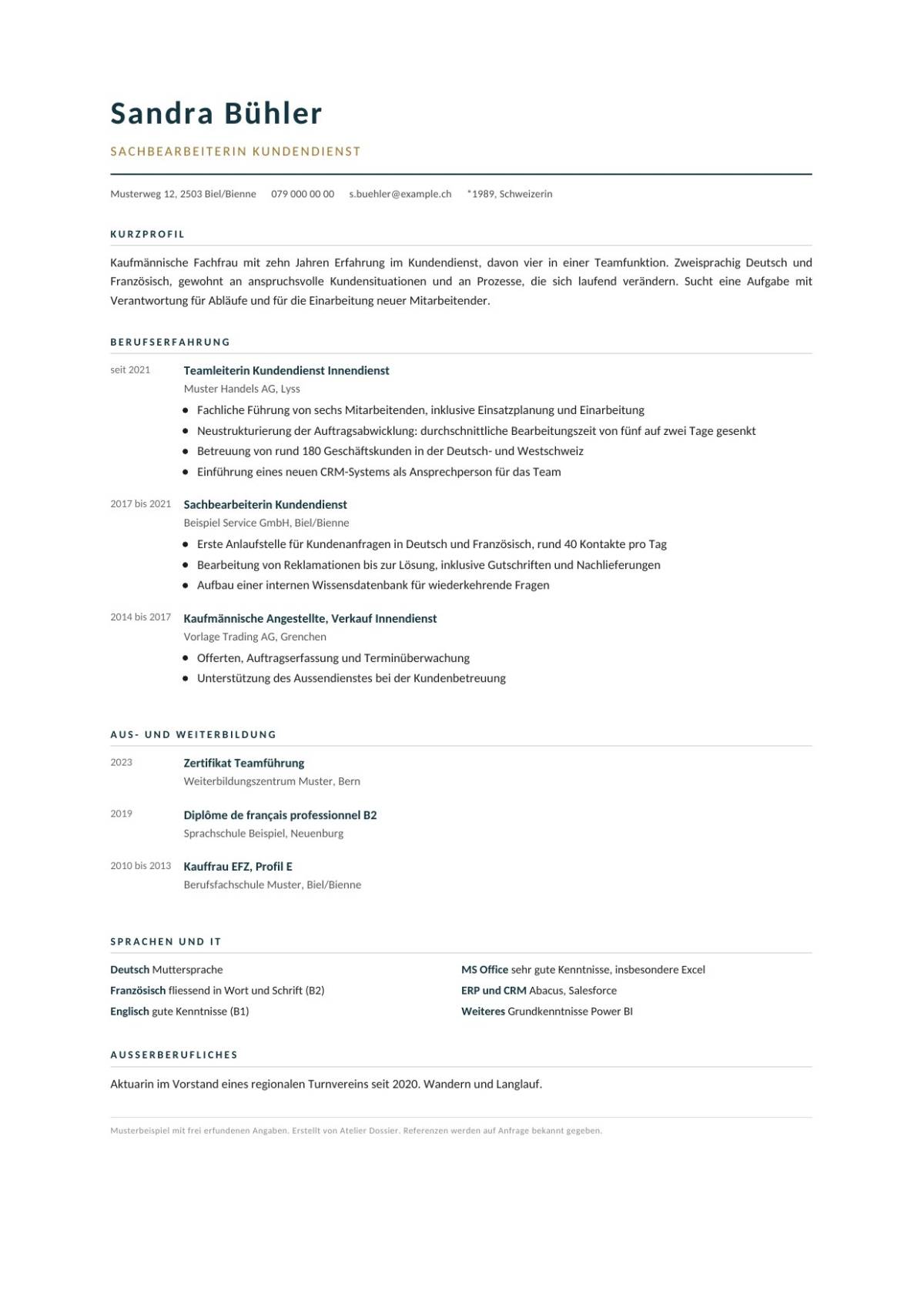 Atelier Dossier - Biel - Schreiben und Transkription