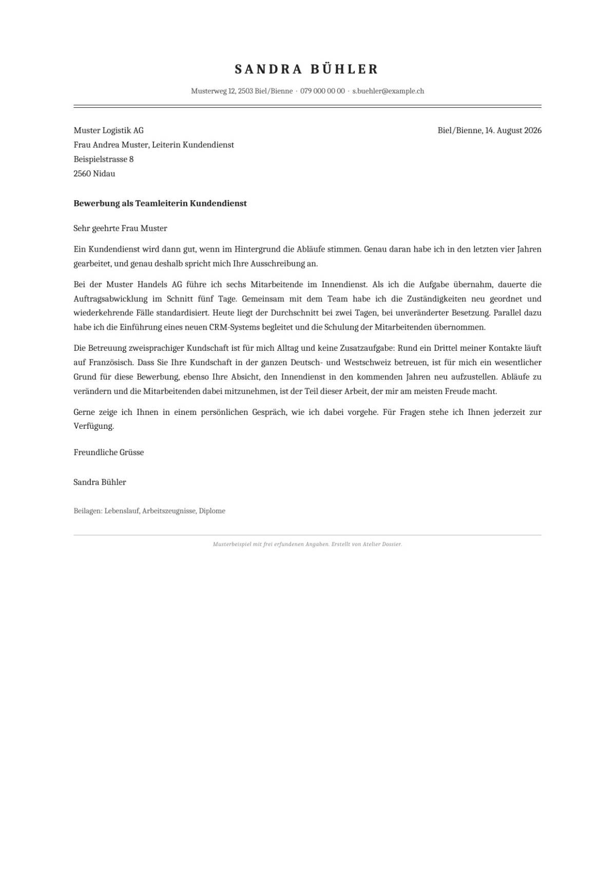 Atelier Dossier - Biel - Schreibdienste - Schriftstellerei
