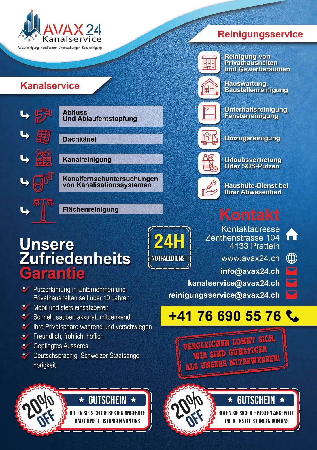 AVAX24 - Pratteln - Water Damage Cleanup and Restoration