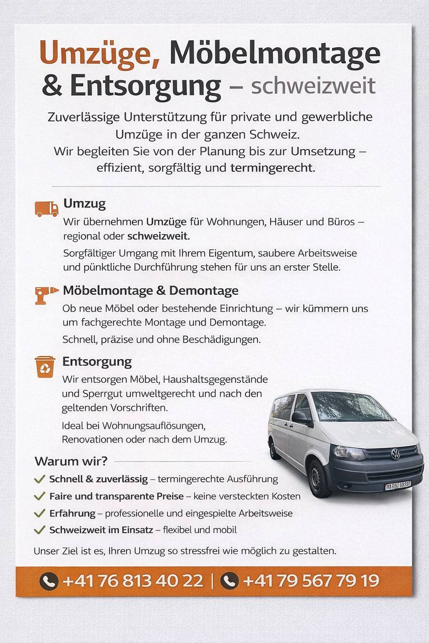 Andrii's Umzug - Burgdorf - Furniture Moving and Heavy Lifting