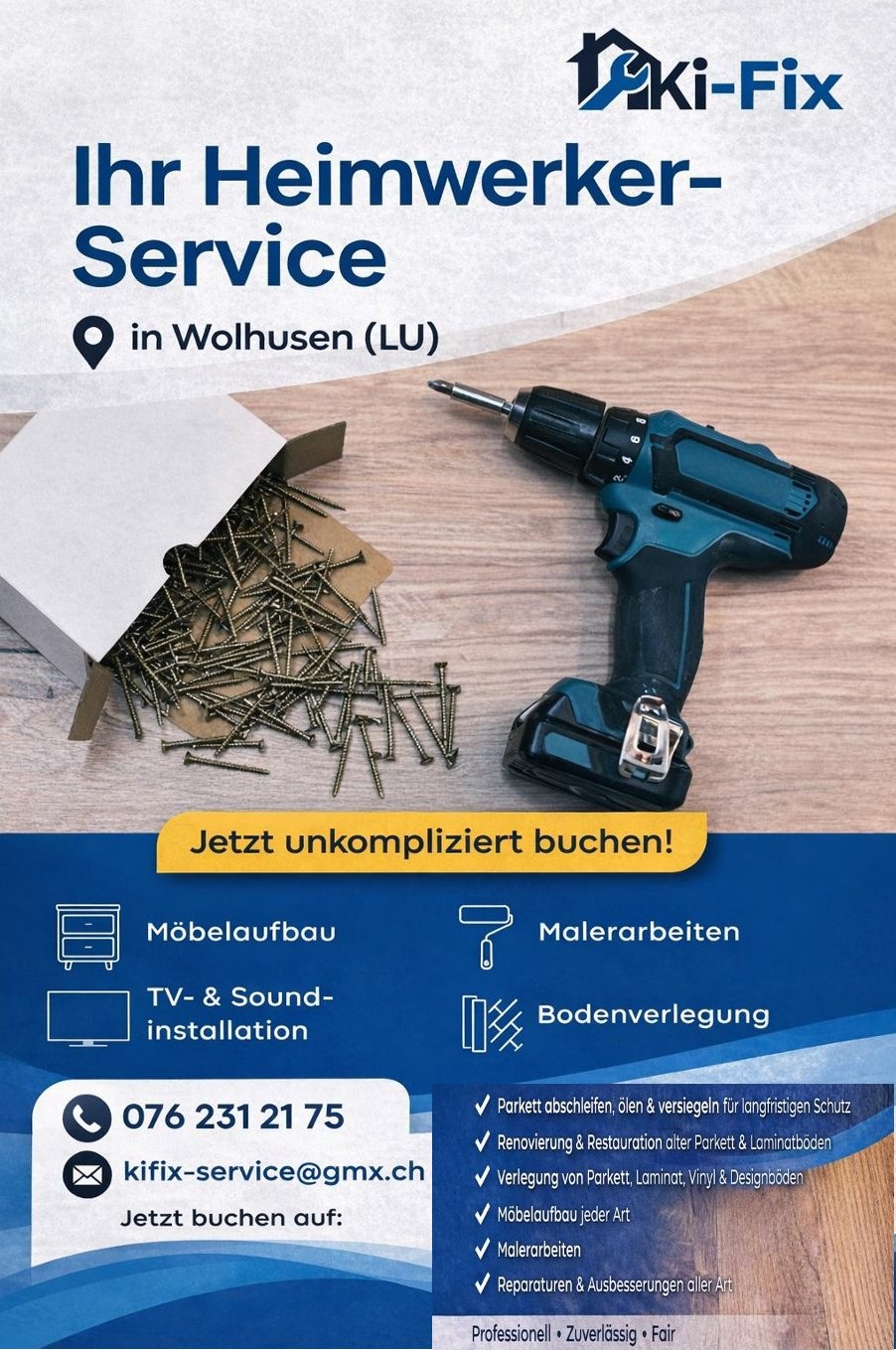 Ki-Fix Service - Wolhusen - Stein- oder Fliesenboden verlegen
