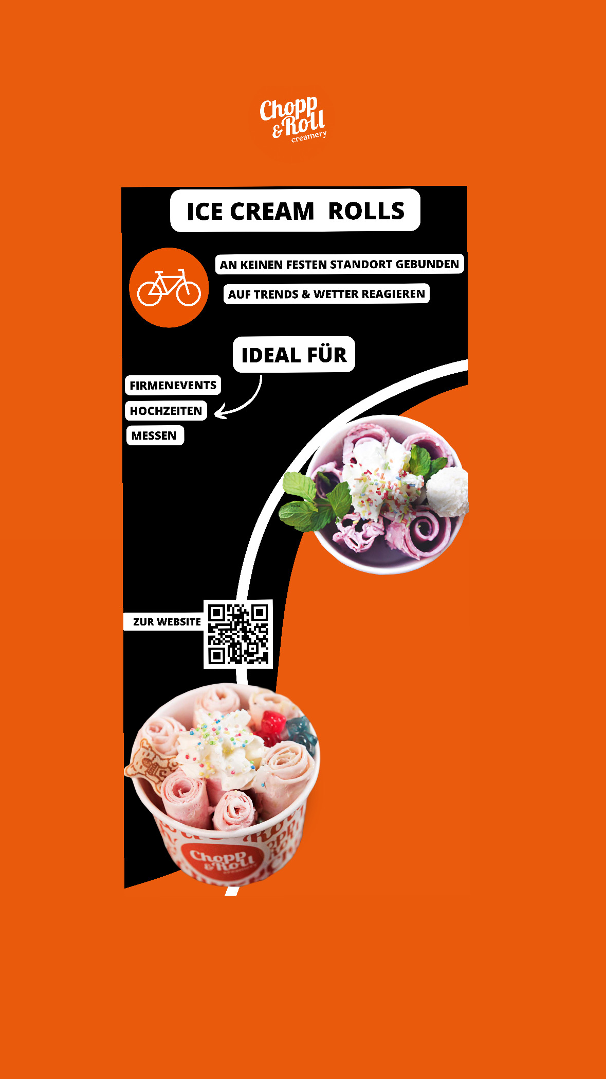 Chopp&Roll creamery Frankfurt - Würzburg - Streetfood- und Gastronomiebedarf mieten
