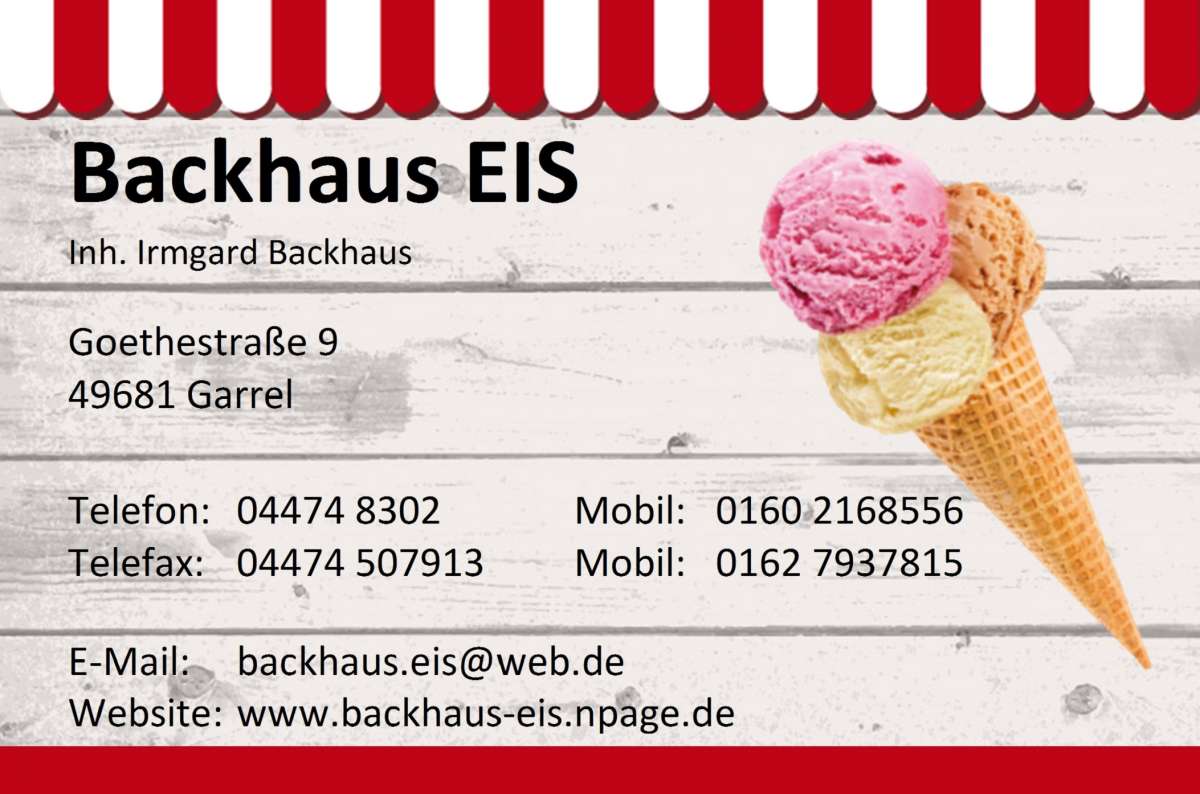 Backhaus Eis - Cloppenburg - Eiswagen mieten