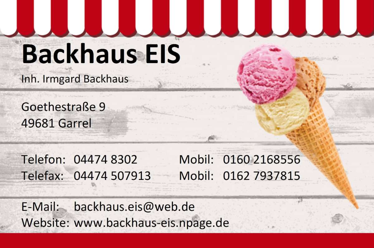 Backhaus Eis - Cloppenburg - Ice Cream Cart Rental