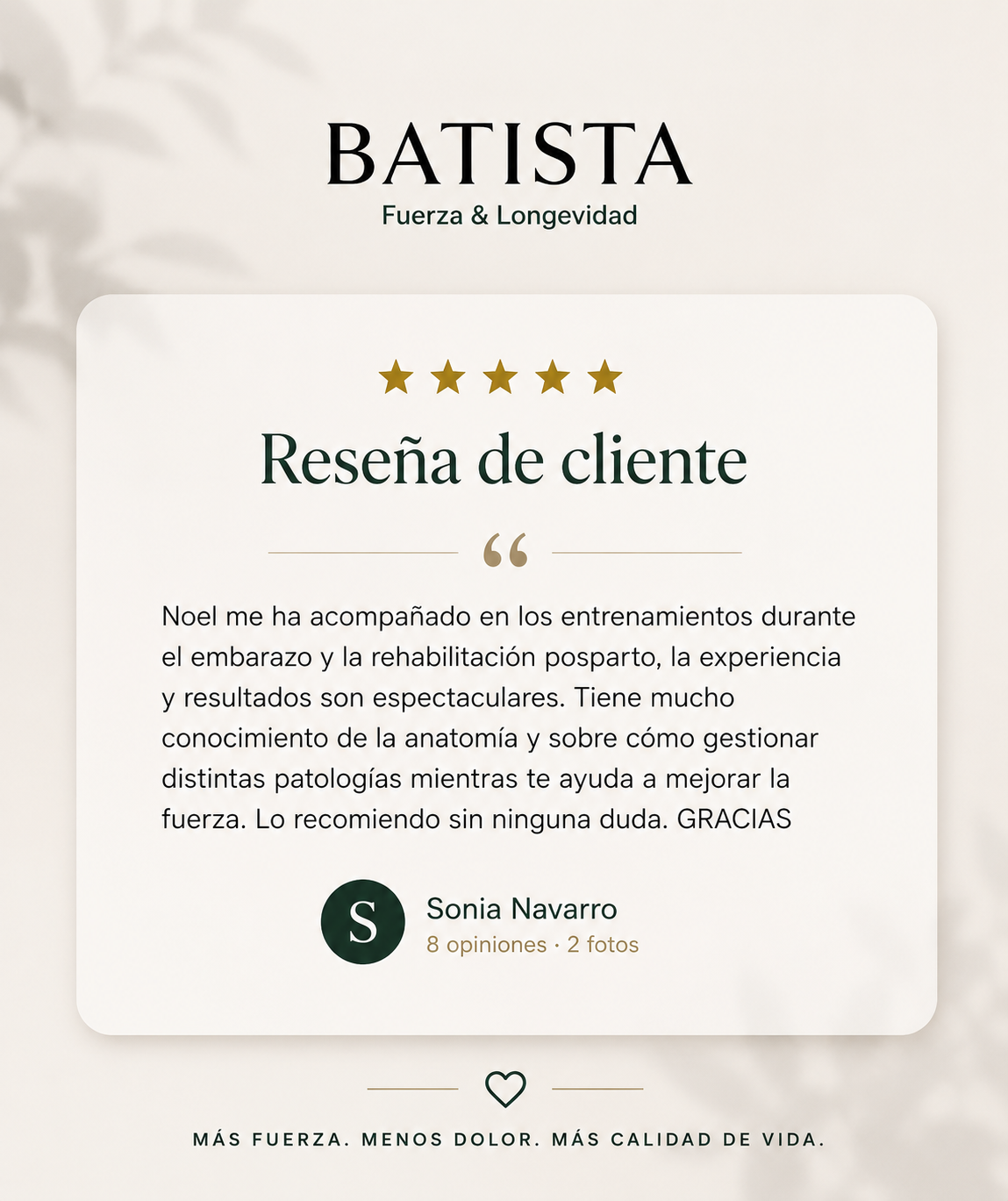 Batista-Fuerza y Longevidad - Madrid - Personal Training