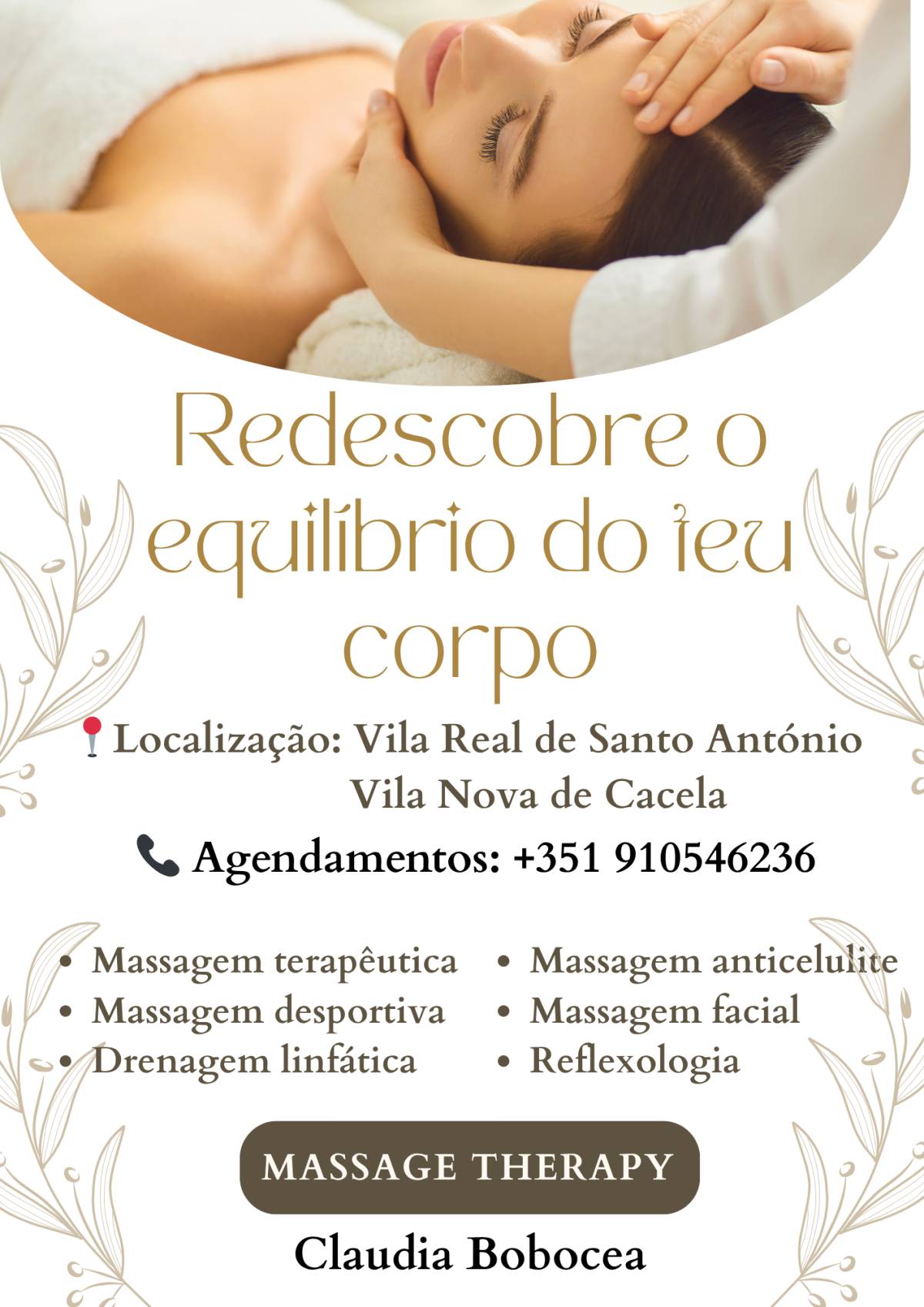Terapeuta/Physyioterapist - Vila Real de Santo António - Masajes para embarazadas