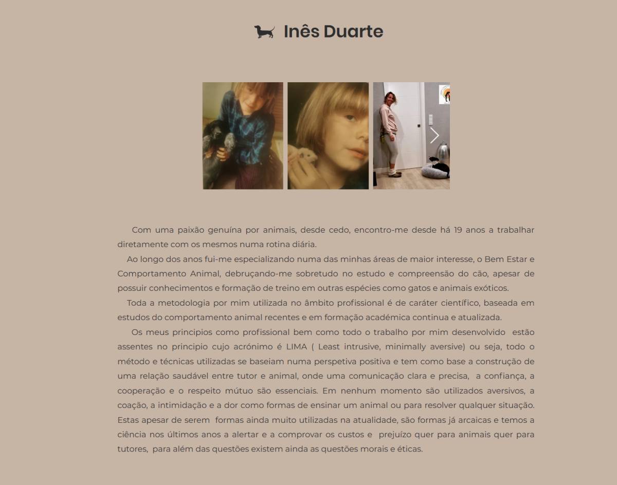 INÊS DUARTE TREINO E COMPORTAMENTO ANIMAL - Cascais - Cuidar tus mascotas