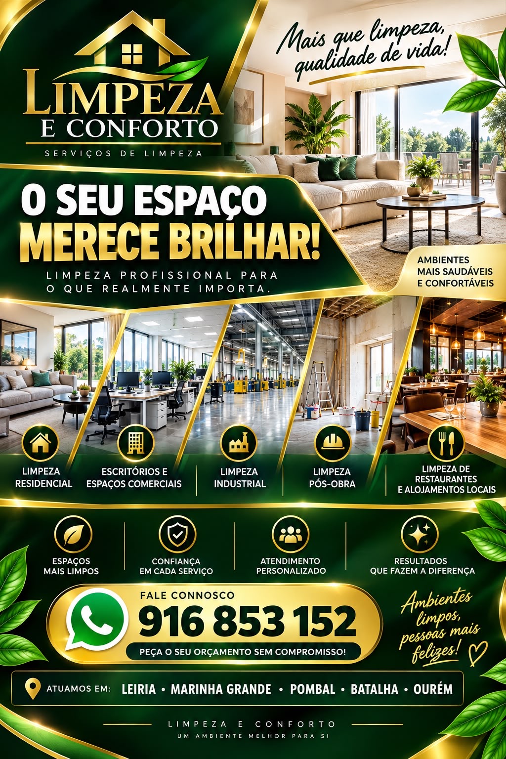 Limpeza e Conforto - Leiria - Limpieza de ventanas