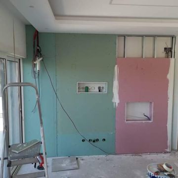 Remodelar Sonhos - Moita - Trockenbau reparieren und Oberflächenstruktur geben