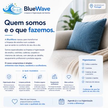 BlueWave | Higienização de Estofos - Oeiras - Limpeza a Fundo
