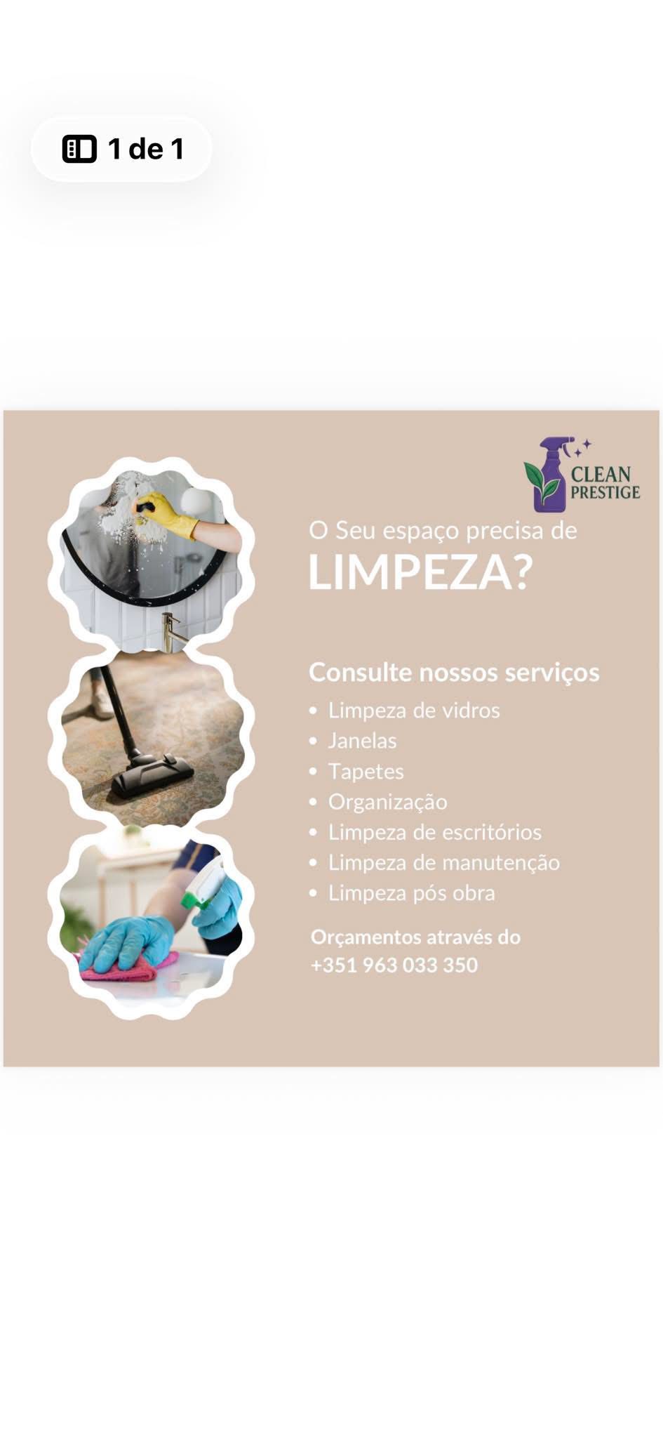 Clean Prestige - Porto - Limpeza de Escritório (Recorrente)
