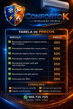 🔥🔧Conforto K❄️🔧 - Sintra - Reparación del aire acondicionado centralizado