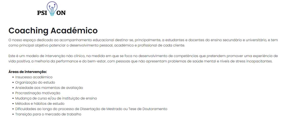 PSIO - Coaching Académico e Psicologia Clínica Online - Lisboa - Psychologie und Beratung