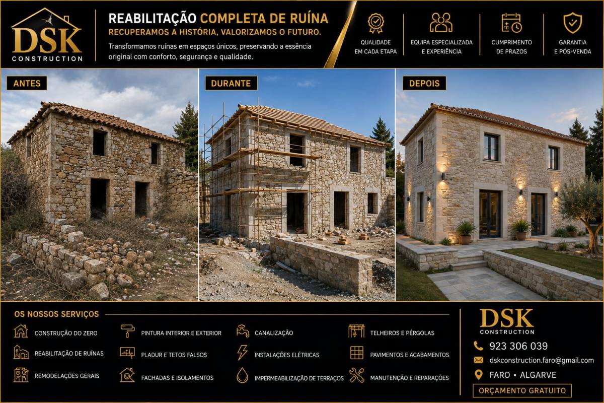 DSK Construction - Faro - Trockenbau und Aufhängen von Trockenbauwänden