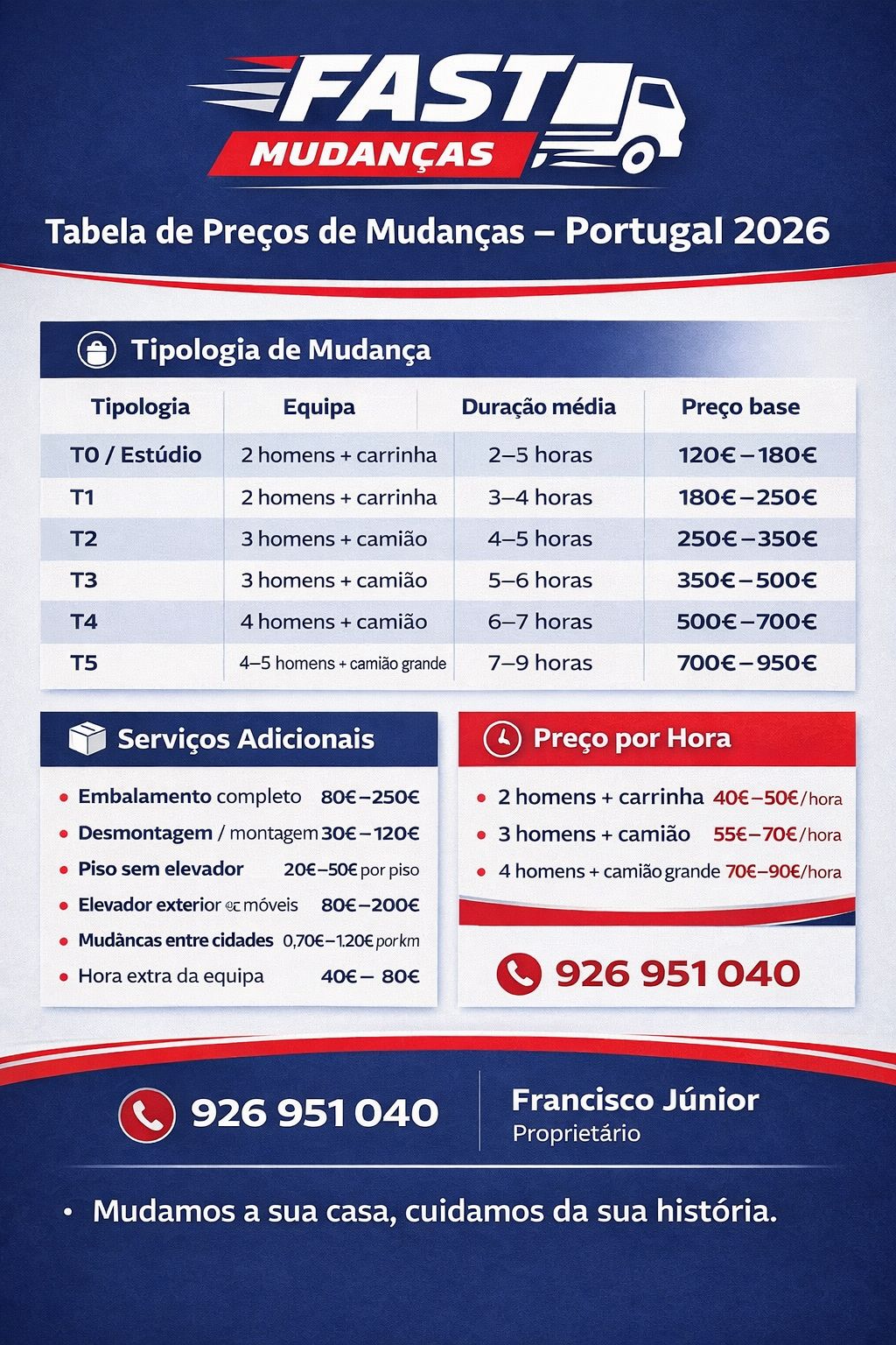 Francisco Junior - Seixal - Mudança de Móveis e de Estruturas Pesadas
