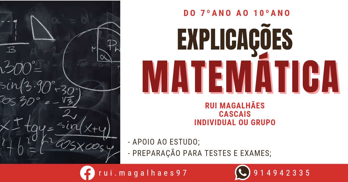 Rui Magalhaes - Cascais - Explicações de Matemática do 3º Ciclo
