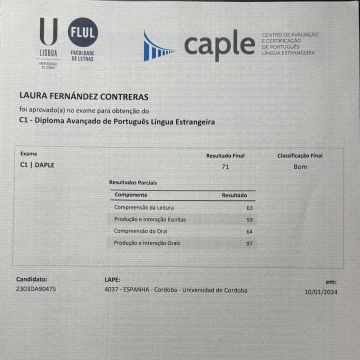 Laura Fernández - Vila Real de Santo António - Clases de alemán