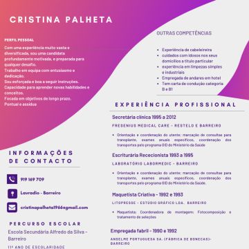 Cristina Palheta - Barreiro - Apoio ao Domícilio e Lares de Idosos