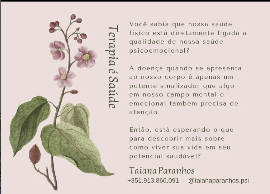 Taiana Paranhos - Oeiras - Psychotherapy