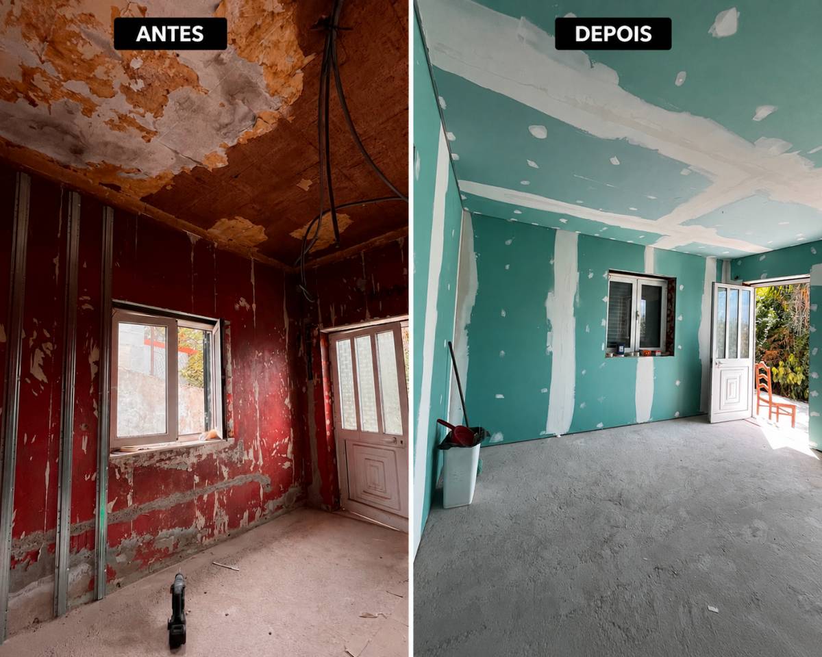 Ebenézer Pladur - Vila do Conde - Construction de mur intérieur