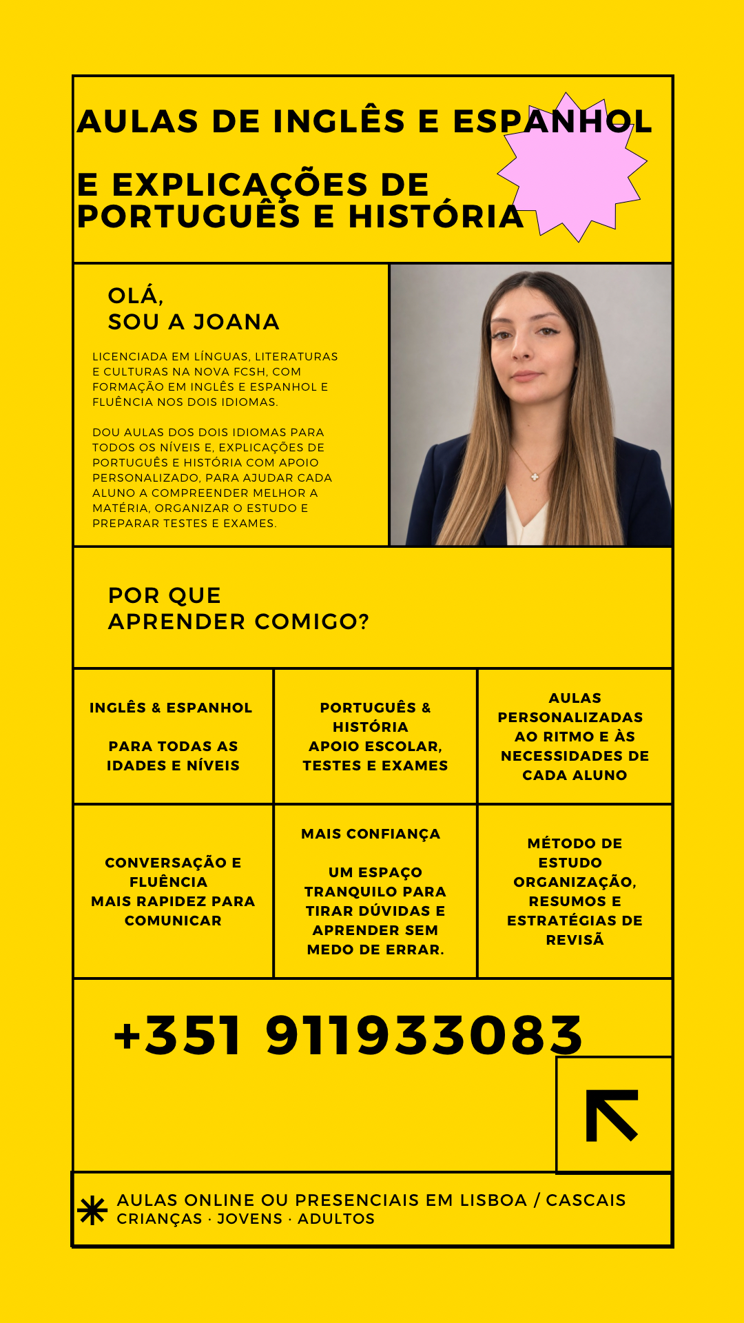 Joana Galvão - Cascais - Tutorías para presentarse al TOEFL