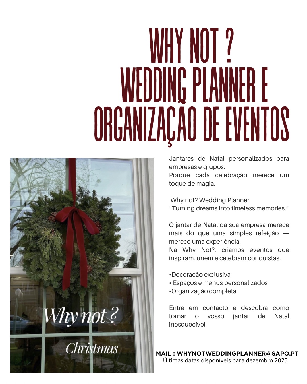 Why not ? Wedding planner - Lisboa - Catering de Jantar Corporativo