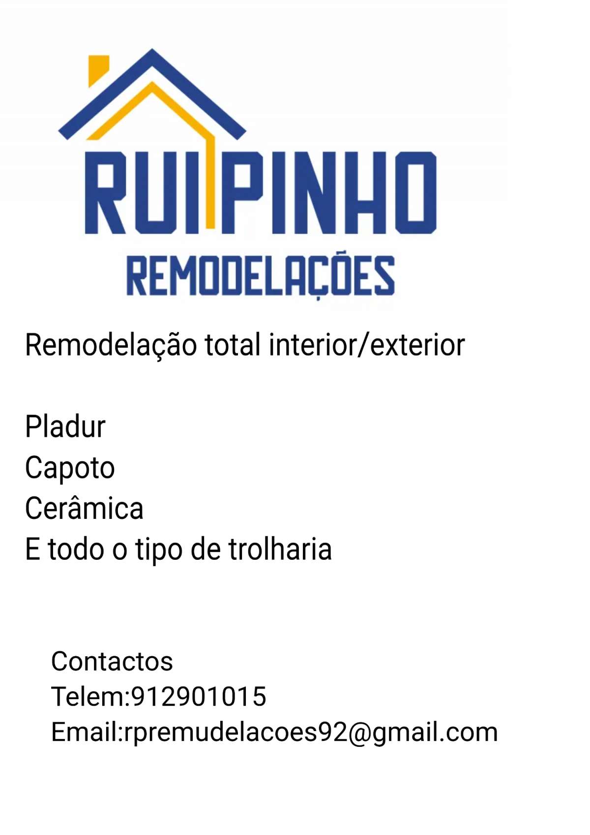 Rui Pinho - Murtosa - Obras em Casa