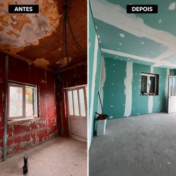 Ebenézer Pladur - Vila do Conde - Construction de mur intérieur