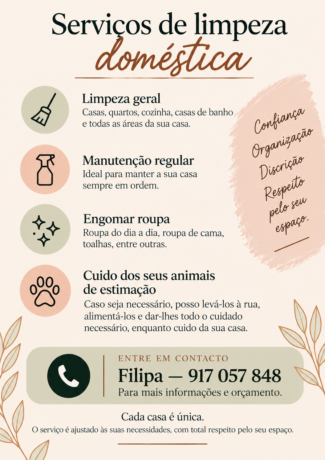 Filipa Silva | Limpezas Domésticas - Santa Maria da Feira - Deep or Spring Cleaning