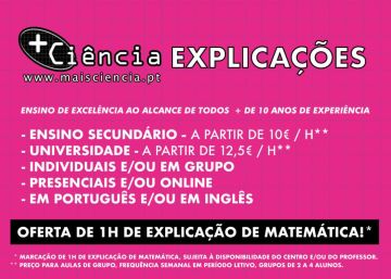 +Ciência - Vila Nova de Gaia - Explicações de Matemática do 2º Ciclo