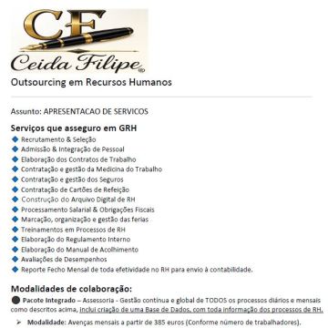 Ceida Filipe - Consultora de Gestão e Recursos Humanos - Lisboa - Elaboração de Currículos