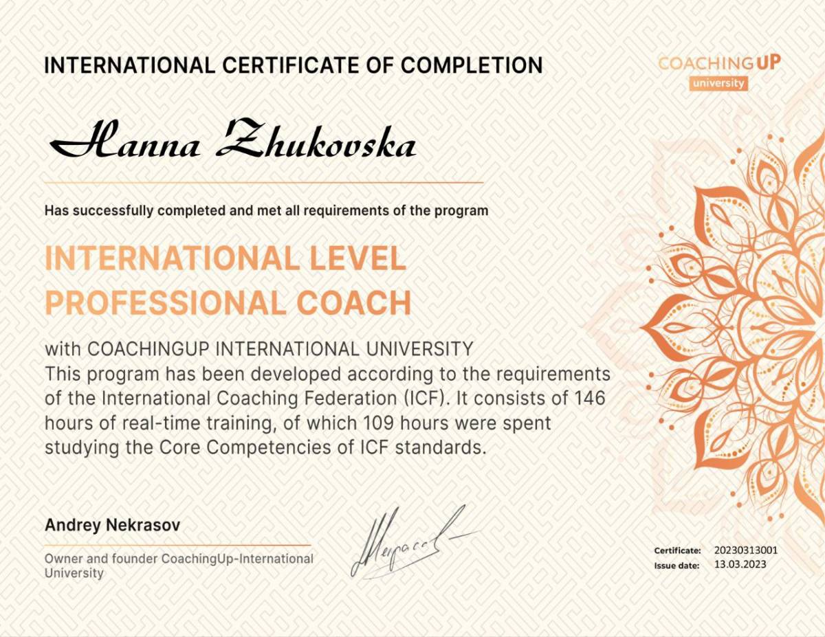 Hanna Zhukovska - Porto - Coaching de Bem-estar