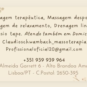Claudio Augusto Schwambach - Amadora - Masaje deportivo