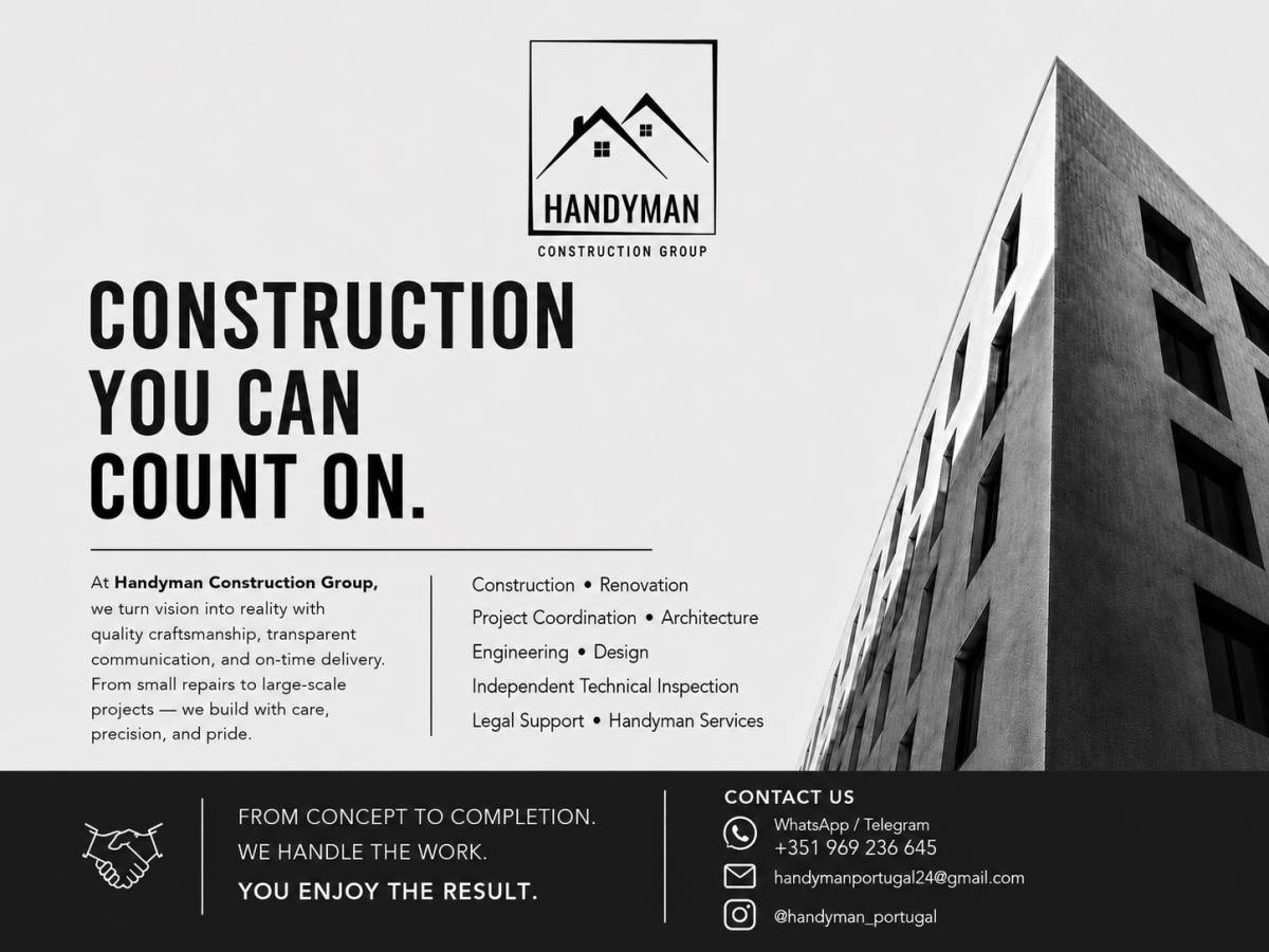 Handyman Construction Group - Cascais - Limpeza de Janelas