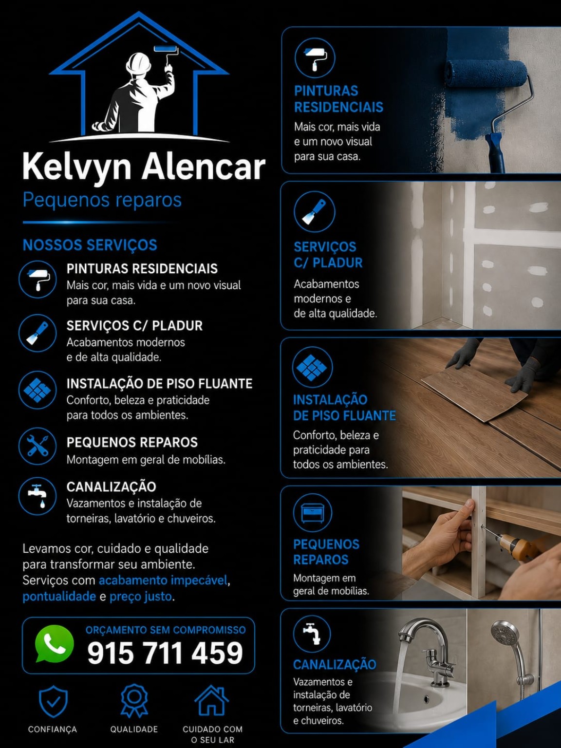 KELVYN ALENCAR PINTURA RESIDENCIAL E OUTROS - Entroncamento - Instalação de Pavimento em Pedra ou Ladrilho