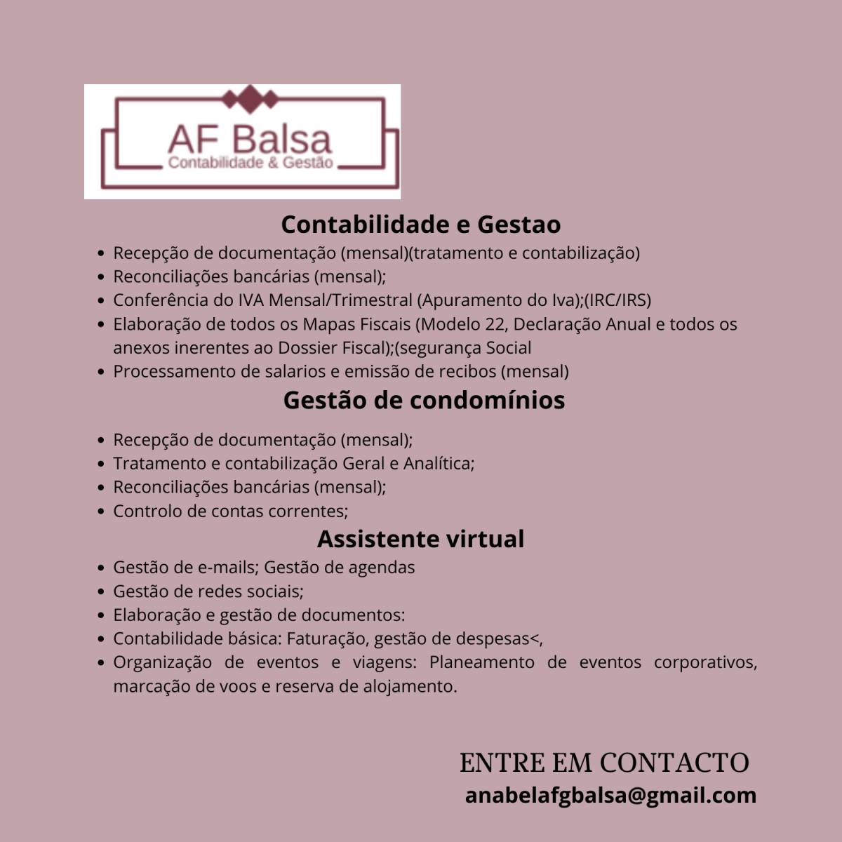 AF Balsa - Contabilidade & Gestão - Lisboa - Individual Tax Preparation