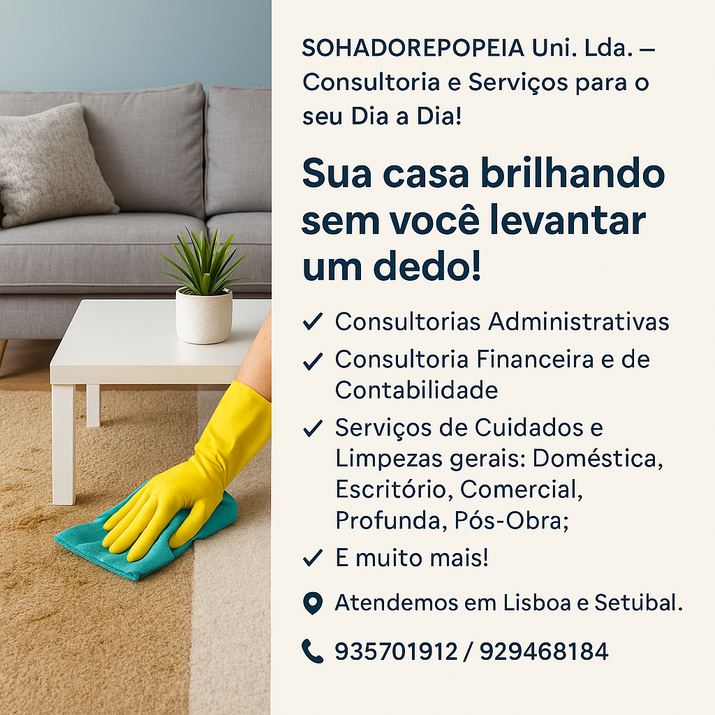 SONHADOREPOPEIA - CONSULTORIA E SERVIÇOS UNIPESSOAL LDA - Seixal - Limpeza a Fundo