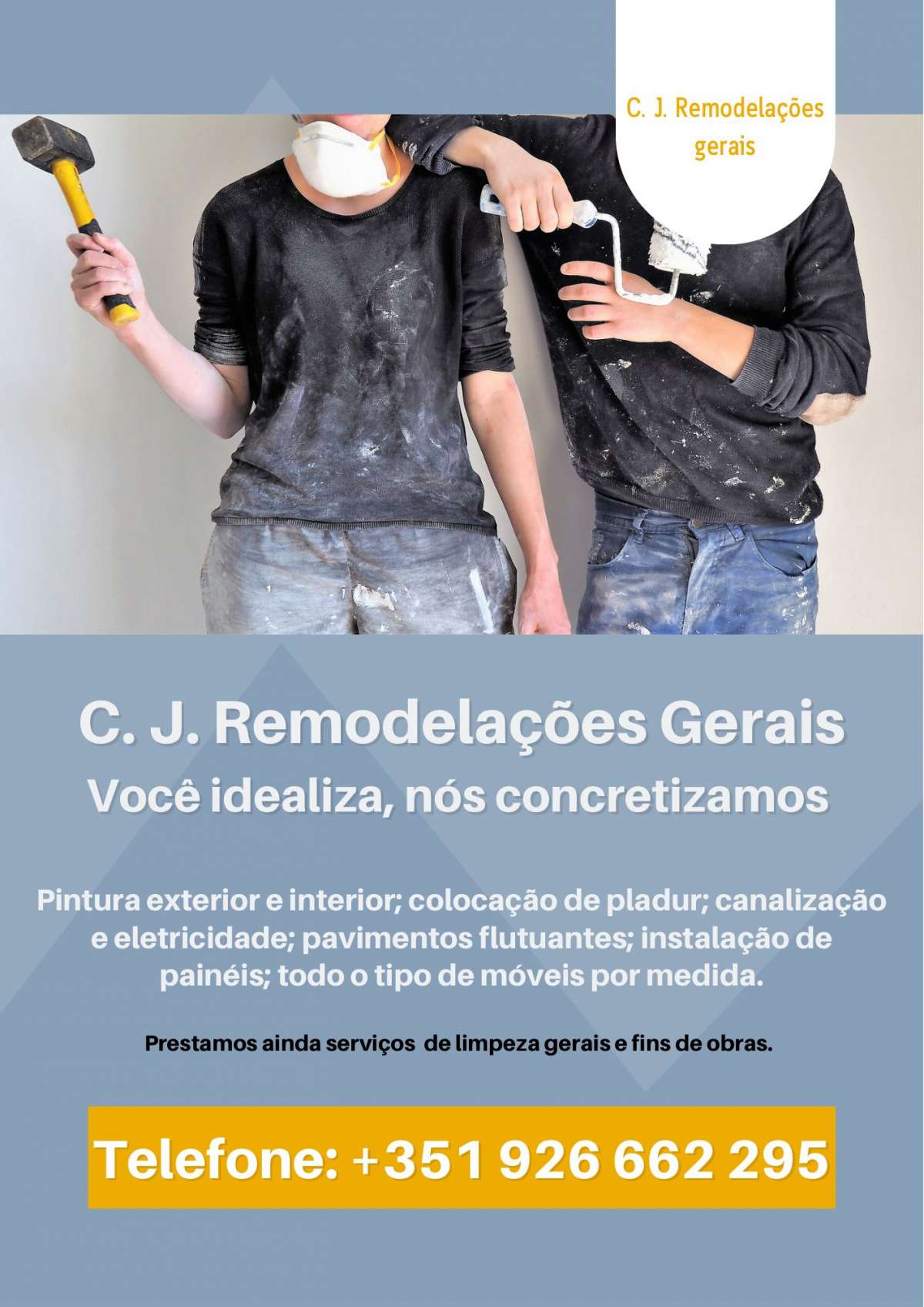 CJ remodelações gerais - Odemira - Instalação de Pavimento em Pedra ou Ladrilho