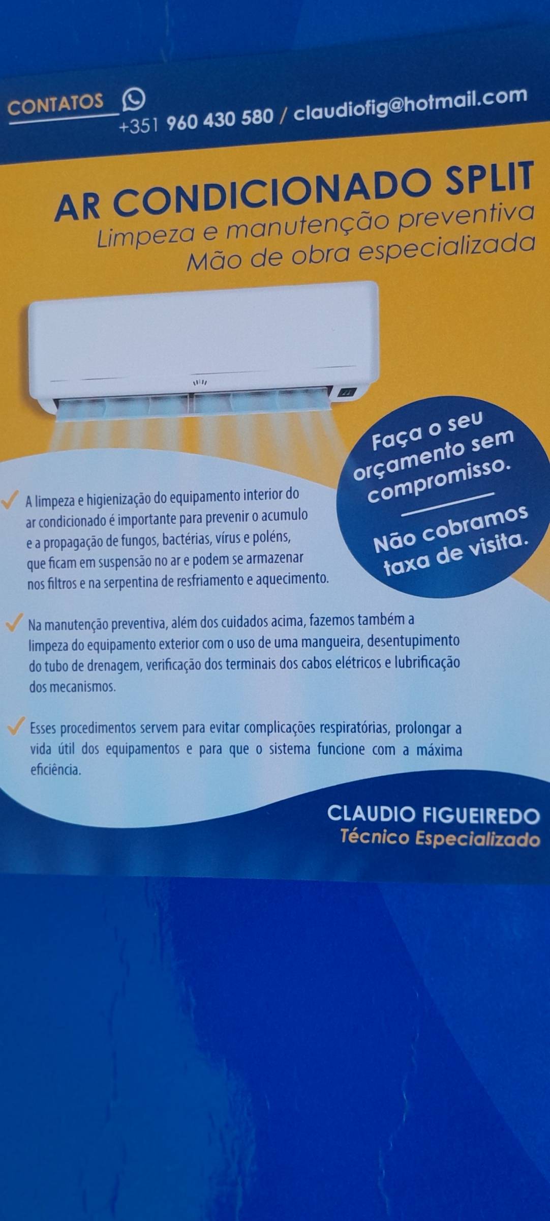 CLAUDIO FIGUEIREDO - Albufeira - Manutenção de Ar Condicionado