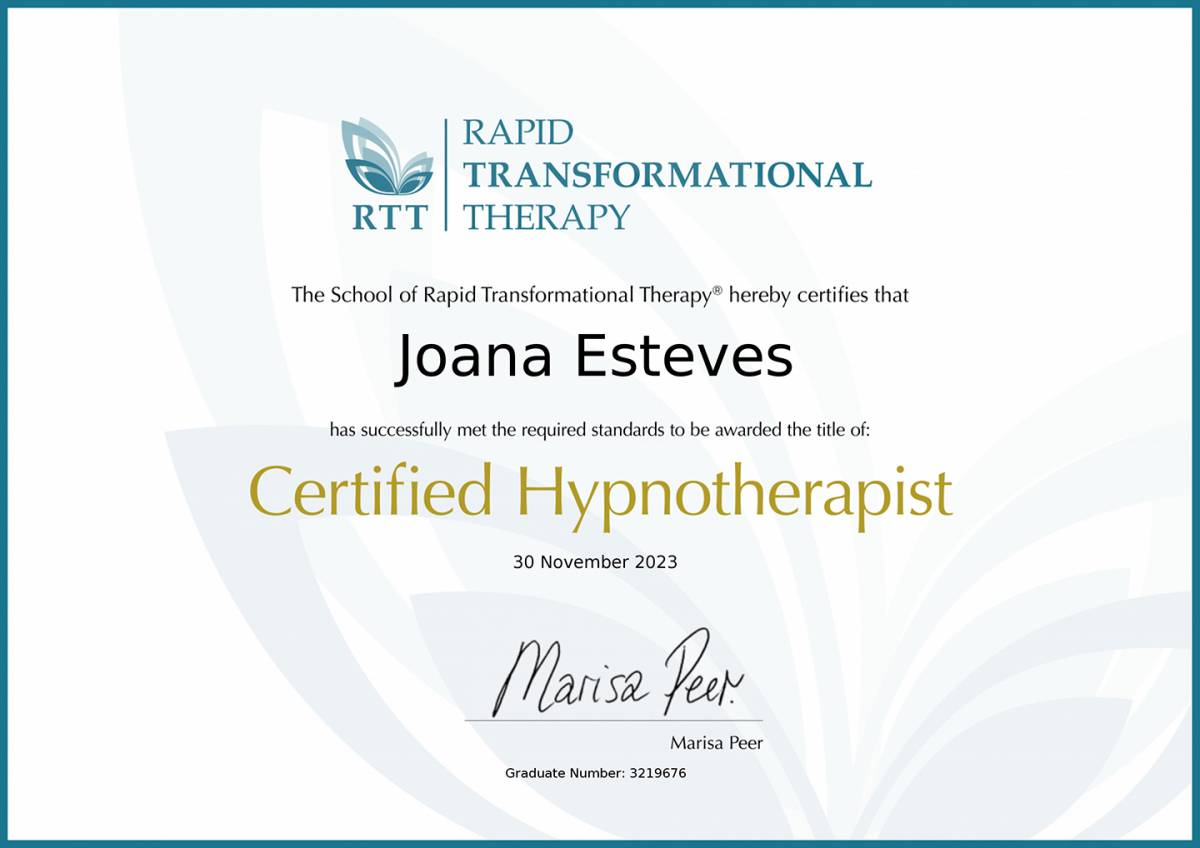 Joana Esteves Hipnoterapeuta- Holistic Transformational Center - Sintra - Medicinas Alternativas e Hipnoterapia