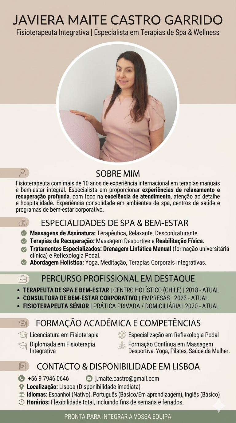 Javiera Castro Garrido - Lisboa - Therapeutic Massage