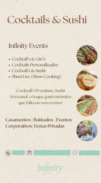 Infinity Events - Cocktail's & Sushi - Montemor-o-Velho - Organização de Festa de Aniversário