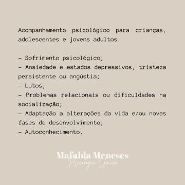 Mafalda Meneses | Psicologia Clínica - Cascais - Psicologia e Aconselhamento